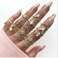 thumbnail image 1 of Amerteer 17 PCS Knuckle Stacking Rings for Women Teen And Girls,Boho Vintage Finger Rings Stackable Gold Silver Rings Multiple Rings Pack, 1 of 7