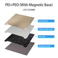 thumbnail image 2 of Plaque de Construction PEI/PEO Lit d'Impression 3D surface PEI Texturée + surface PEO Lisse Plateforme flexible en Acier à Ressort Magnétique Compatible avec les Imprimantes 3D Ender-3 S1/Ender-3 S1 Pro/Ender-5 S1/K1 - 235*235 mm, 2 of 8