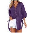 thumbnail image 1 of Birdeem T-Shirt Décontracté Mode Femme Col en V Manches Courtes Ample, 1 of 5