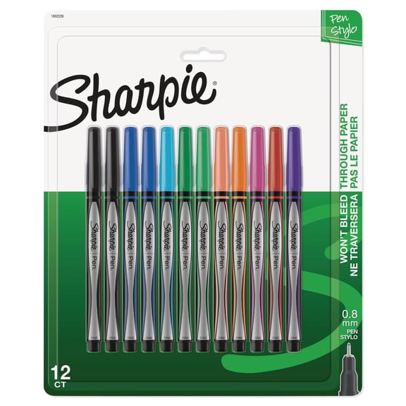 Stylos Sharpie, pointe feutre, pointe fine (0,4 mm), couleurs assorties