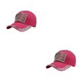 thumbnail image 2 of Decodeary Casquette de Baseball à la Mode Ajustable et Protégée du Soleil Chapeau Multi-Couleurs Rouge Rose 2Set, 2 of 6
