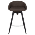 thumbnail image 4 of Bouclair Brown Faux Leather and Metal Bar Stool, 4 of 7
