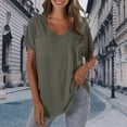 thumbnail image 2 of Yubnlvae T-Shirt Décontracté à Poche à Manches Courtes pour Femmes, T-Shirt Décontracté à la Mode pour Femmes Uni avec Poche, Liquidation! Uni, Col Rond, Vert Menthe, TTG, 2 of 4