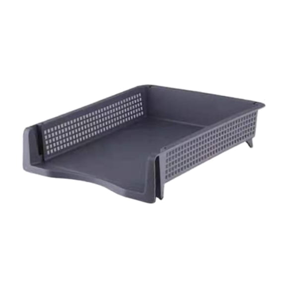 Organisateur de Dossiers Empilable en Plastique, Plateau de Documents de Bureau Gris, Organisateur de Dossiers de Bureau Empilable, Plateau en Plastique Laminé pour Documents de Bureau à Domicile, par Goohae