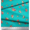 thumbnail image 3 of Soimoi Green Poly Georgette Fabric Leaves & Peony Floral Decor Fabric Printed Yard 42 Inch Wide, 3 of 5