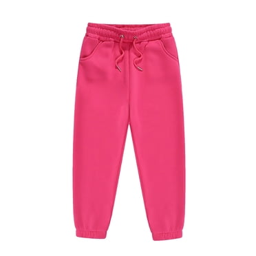 Wijhcboe Girls Elastic Waist Joggers Sport Pants Long Casual Streetwear Playground School Breathable Comfort Autumn Winter Kids Essentials