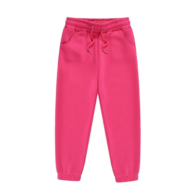 Girls Sweatpants Summer Sports Elastic Solid Breathable Athletic Pant Red Spring Trendy Trousers 3-4T