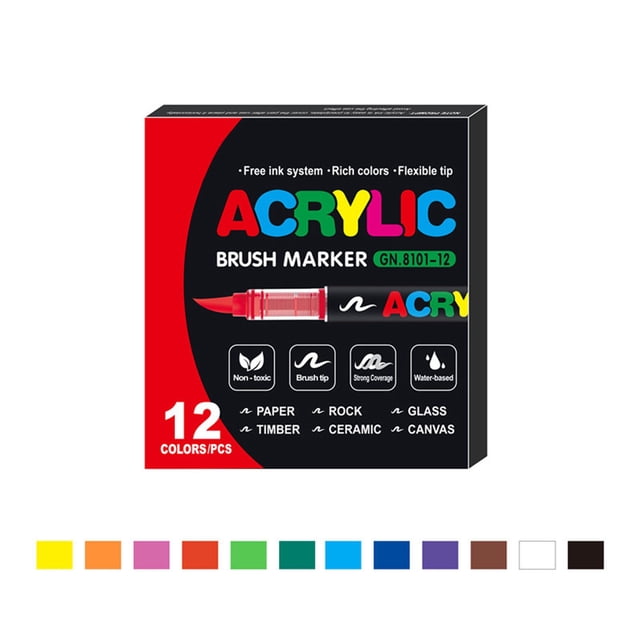 Painting Supplies – Stellaya Acrylic Markers For Coloring Books & Adult Coloring Pages Liquid Marker Set For Writing Drawing & Craft Projects 2ML Tips