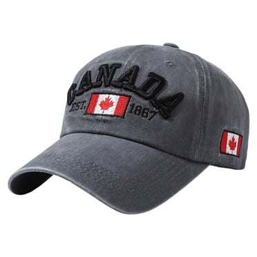 Fgnfyis Casquette de Baseball Canada Souvenirs Canada Ajustable Fête du Canada Casquette Brodée Feuille d'Érable Drapeau pour Hommes Femmes Hommes Femmes Chapeaux Gris Foncé_002