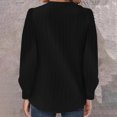 thumbnail image 4 of Yuyuzo Womens Puff Long Sleeve Shirts Collared Button V Neck Tunic Tops Textured Loose Fall Blouses, 4 of 7
