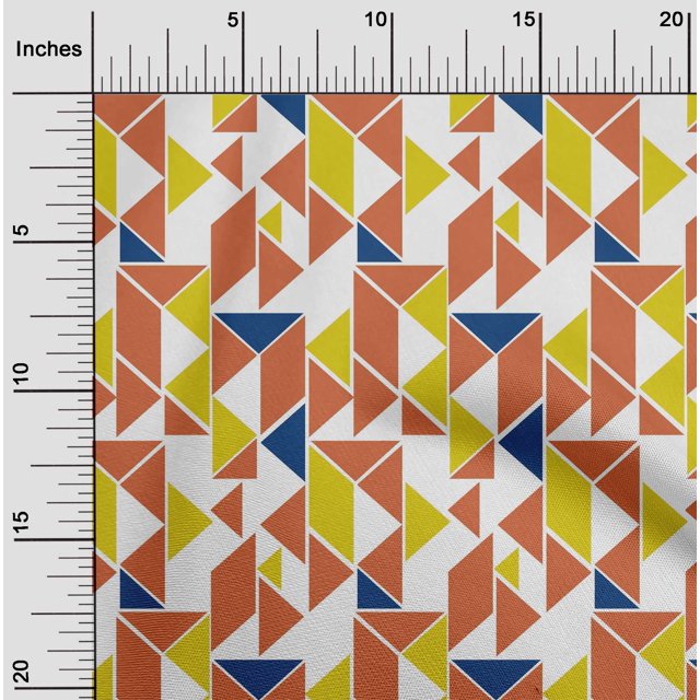 oneOone Viscose Jersey Fabric Parallelogram & Triangle Geometric Decor Fabric Printed BTY 60 Inch Wide