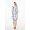 thumbnail image 3 of Hawaiian Manches 3/4 Sirène Tunique Robe L Rose Turquoise Hibiscus Vigne des Femmes, 3 of 5