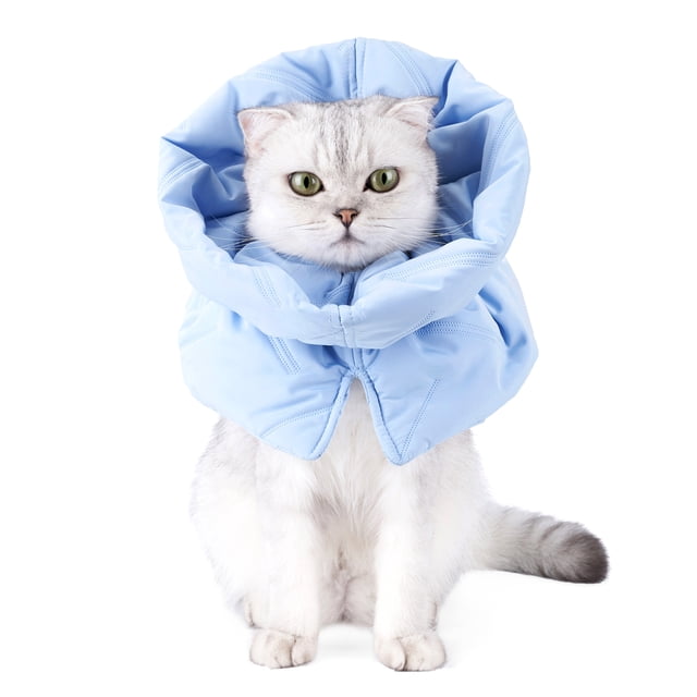Labymos Cat Cone Collar Stop Licking Adjustable Scarf Warm Recovery Collar