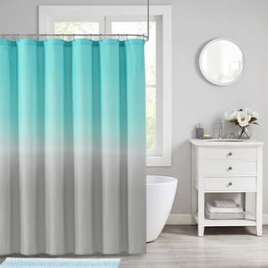 LSLJS Rideau de douche, Design et polyester, séchage rapide, ourlet pondéré, court rideaux de douche ensemble pour salle de bains, durable et lavable avec 12 Crochets, Rideau de douche