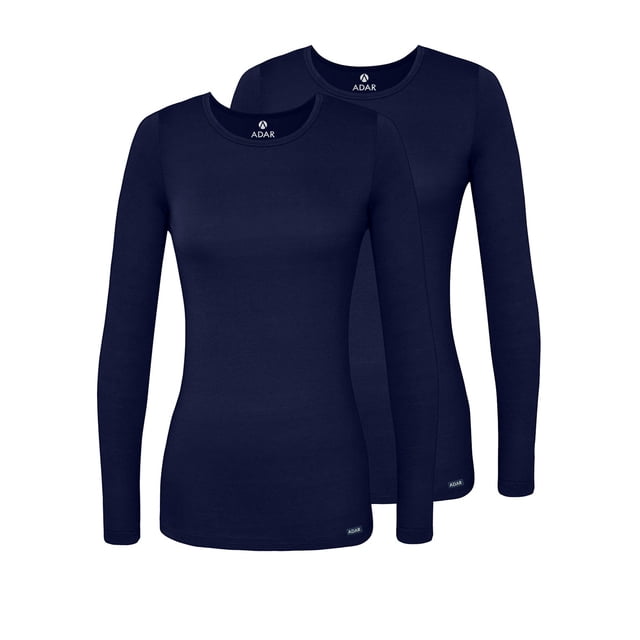 Adar sous-Couches pour Femmes, Lot de 2 - T-Shirt de sous-Couche à Manches Longues Confortable