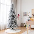 thumbnail image 4 of Gymax 7.5 FT Artificial Slim Christmas Tree Unlit Snow-Flocked Xmas Pencil Tree, 4 of 10