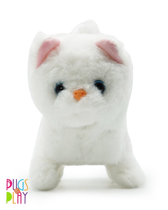 Pugs at Play Casper Walking Cat - Sons d'animaux réels, remue la queue - Peluche interactive.