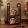 thumbnail image 2 of EastVita 30 Inch High Firewood Rack Outdoor, Indoor Log Storage Organizer, Black, 2 of 8