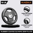thumbnail image 3 of MAGMA Virgin Rubber 2-Inch Cast Iron Olympic Grip Plates, for Strength Training, Weightlifting, Muscle Toning, Weight Loss & Crossfit, 3 of 9