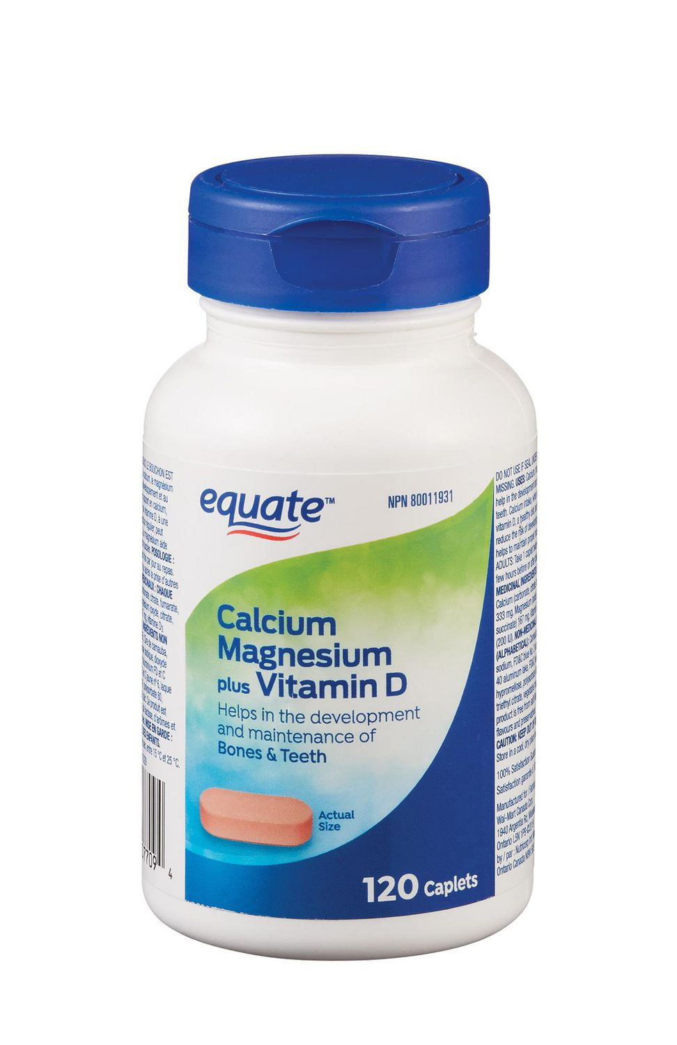 Equate Calcium Magnesium with Vitamin D, 120 Caplets