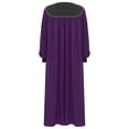 thumbnail image 4 of iefiel Womens Color Block Choir Robe Minister Pastor Robe Puff Sleeves Split Zipper Front Gown Graduation Gown DarkPurple XXL, 4 of 7