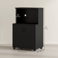 thumbnail image 3 of HOMCOM Microwave Cart on Wheels Utility Trolley Storage Sideboard, Black, 3 of 10