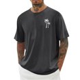 thumbnail image 1 of Birdeem Chemises pour Hommes Hommes Imprimé Col Rond Décontracté Mode Manches Courtes Blouses Col Rond Chemises, 1 of 1