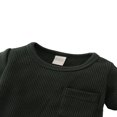 thumbnail image 3 of Baby Solid Color Clothes Set  Short Sleeve O-neck T-shirt with Pocket + Short Pants for Summer, 3 of 7
