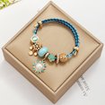 thumbnail image 4 of Women Stainless Steel Crystal Bee Charms Bracelets Wire Cable Rhinestones Disco Ball Open Adjustable Cuff Bangle DIY Jewelry, 4 of 4