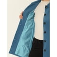 thumbnail image 5 of INSPIRE CHIC Manteau Long d'Hiver pour Femme à Col Peter Pan, à Simple Boutonnage, Bleu Uni, TP, 5 of 5