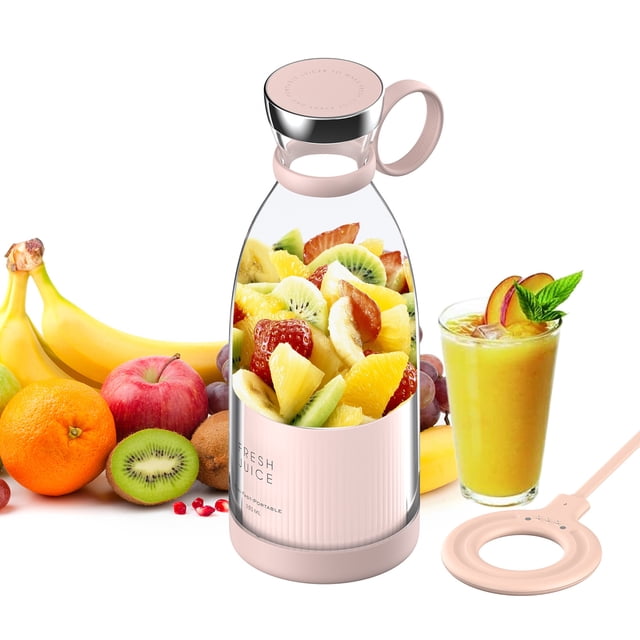 Zootealy Portable Mini Fast Blender 350ml Juicer Cup with Wireless Charging 4 Blades for Smoothie Milkshake Juice Baby Food