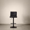 thumbnail image 4 of Bouclair Black Matte Faux Leather and Metal Adjustable Bar Stool, 4 of 10