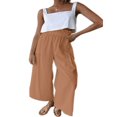thumbnail image 1 of Women Ruffled Wide-leg Pants  Summer Casual Loose High Waist Solid Color Trousers, 1 of 4