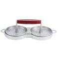 thumbnail image 1 of Haofy With Wood Handle Round Shape High Hardness Burger Press, Patty Maker, 2 Grids For Restaurant Silver Home Kitchen Accessory, 1 of 8