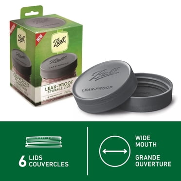 Couvercles de rangement antifuite Ball, bocal à grande ouverture, paquet de 6