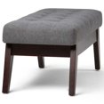 thumbnail image 2 of Draper 40 in W Solid Wood Tufted Ottoman Bench in Slate Grey Linen Look Fabric, 2 of 5