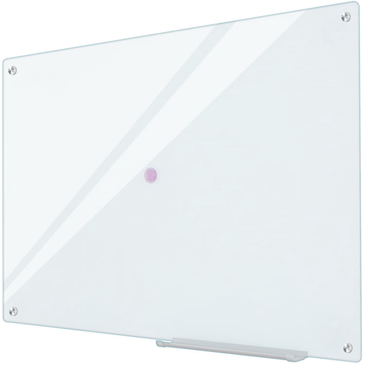 Glass Whiteboard Magnetic Dry Erase White Board 4'x 3' Framless White Surface