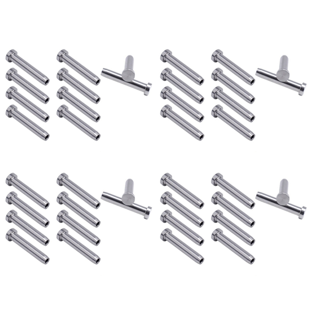 40Pcs Stainless Steel Stemball Swage Stud Dead Ends Threaded Stud Paired with Cable Tensioner for 1/8Inch Cable Railing
