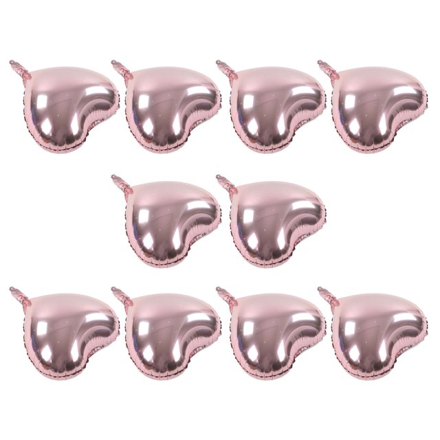 Ballons en Forme de Coeur, 10pcs Coeur Forme Foil Parti Décoration de Ballon Ballons en Or Rose Expérience Inégalée