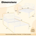 thumbnail image 3 of Costway Metal Daybed Extendable Daybed to Twin Size Bed Heavy Duty Slats Support Sofa Bed White, 3 of 10