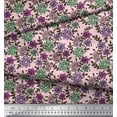 thumbnail image 3 of Soimoi Georgette Viscose Fabric Leaves & Floral Block Decor Fabric Printed Yard 42 Inch Wide, 3 of 3