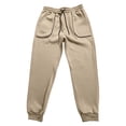 thumbnail image 2 of Ceisia Men Solid Color Loose Casual Pants Elastic Waist Drawstring Sports Gift Work Trousers, 2 of 7