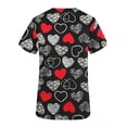 thumbnail image 3 of TIMIFIS Womens Valentine's Day Nursing Scrub Tops Working Uniform Short Sleeve V Neck Workwear Blouse T-shirt with Pockets-Black - Spring, 3 of 3