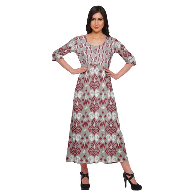 Moomaya Kurtis Imprimés Ligne A pour Femmes Kurta à Manches 3/4 Tunique d'Été