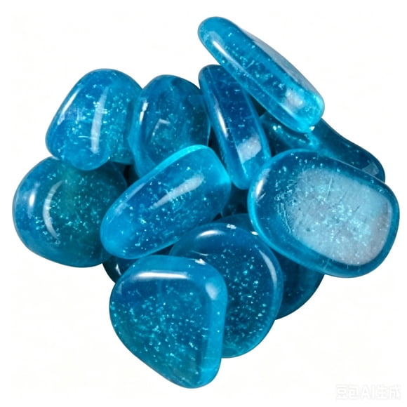 XZNGL Star Lights Outdoor Glow In The Dark Stones For Aquarium Landscaping Decoration, 22 mm Blue Luminous Star Shaped Pebbles Plastic Set Of 300 For Indoor And Outdoor Use