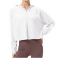 thumbnail image 1 of RXIRUCGD T-shirt de Mode pour Femmes à Manches Longues, Blouse à Col Rond, Hauts Décontractés, Chandail en Molleton, Blanc, Taille : S, 1 of 8