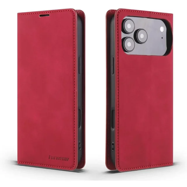 Protective Case for iPhone 17 Pro Max Phone Cover with Card Holder Stand, Shockproof Flip Wallet Cover