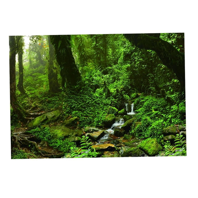 tamizeot Aquarium Background 3D Background Poster Fish Tank Decorations Sticker Wall Grass Green 61x41cm