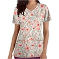 thumbnail image 1 of Pisexur Womens Scrub Tops Boasting Colorful Floral Prints Along With Short Sleeve Scrub Tops Suitable for Nursing Uniforms With Convenient Pockets, 1 of 4