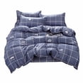 thumbnail image 2 of TopLLC 4 Pcs Cotton Bed Sheet Set, Queen Size Geometric Pattern Flat Sheet with Duvet Cover and 2 Pillowcases, Soft Breathable Fade Resistant Double Brushed Microfiber Bedding Sheets for All Season, 2 of 9